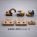 🚜 1/64スケール 精密RC建設車両シリーズ （ショベルカー／2台セット／3台セット）