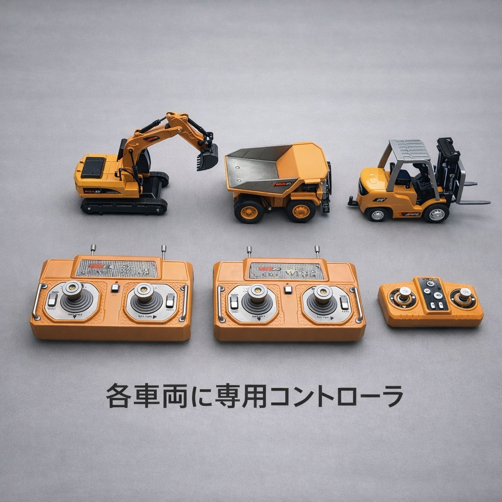 🚜 1/64スケール 精密RC建設車両シリーズ （ショベルカー／2台セット／3台セット）