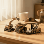 コーヒーとショベルカー&ダンプカー&フォークリフト